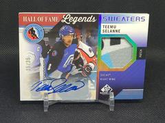 Teemu Selanne [Autograph Patch] #HOF-TS Hockey Cards 2021 SP Game Used HOF Legends Sweaters Prices