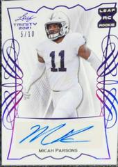 Micah Parsons [Purple] #BA-MP1 Football Cards 2021 Leaf Trinity Signatures Prices