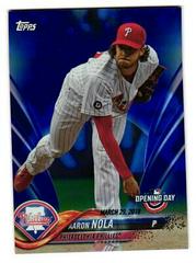 Aaron Nola [Blue Foil] #81 Baseball Cards 2018 Topps Opening Day Prices