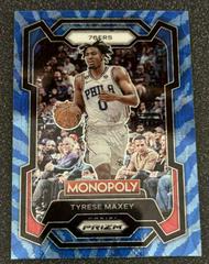 Tyrese Maxey [Tiger Stripe Boardwalk Blue] Basketball Cards 2023 Panini Prizm Monopoly Prices