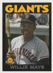 Willie Mays [Black] Baseball Cards 2021 Topps 1986 35th Anniversary Prices