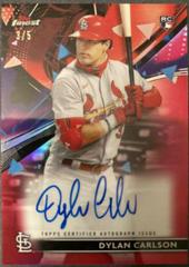 Dylan Carlson [Red Refractor] #FA-DC Baseball Cards 2021 Topps Finest Autographs Prices