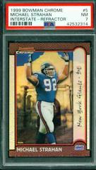 Michael Strahan [Interstate Refractor] #5 Football Cards 1999 Bowman Chrome Prices