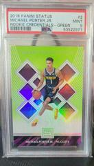 Michael Porter Jr. [Green] Basketball Cards 2018 Panini Status Rookie Credentials Prices