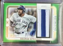 George Springer [Green] Baseball Cards 2023 Topps Definitive Jumbo Relic Collection Prices