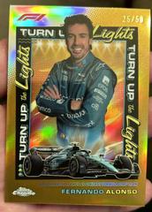 Fernando Alonso [Gold Refractor] #TUTL-FA Racing Cards 2023 Topps Chrome Formula 1 Turn Up the Lights Prices