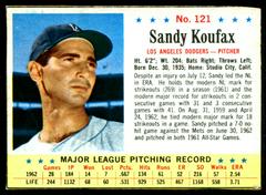 Sandy Koufax [Hand Cut] #121 Baseball Cards 1963 Post Cereal Prices