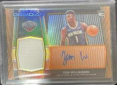 Zion Williamson [Jersey Autograph Orange] Basketball Cards 2019 Panini Obsidian Prices