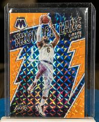 LeBron James [Orange Fluorescent] #6 Basketball Cards 2021 Panini Mosaic Thunder Lane Prices