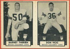 Barney Therien, Don Vicic Football Cards 1962 Topps CFL Prices