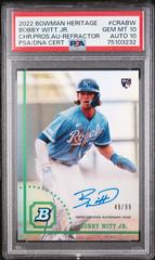 Bobby Witt Jr. [Refractor] Baseball Cards 2022 Bowman Heritage Chrome Rookie Autographs Prices