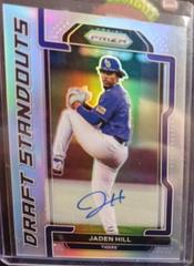 Jaden Hill [Autograph Silver Prizm] #DS-JH Baseball Cards 2021 Panini Prizm Draft Picks Standouts Prices