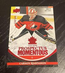 Carson Bjarnason [Red] Hockey Cards 2023 Upper Deck Team Canada Juniors Prospectus Momentous Prices