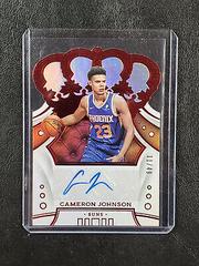 Cameron Johnson [Red] #CR-CJN Basketball Cards 2019 Panini Crown Royale Rookie Autographs Prices