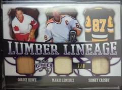 Gordie Howe, Mario Lemieux, Sidney Crosby [Platinum] Hockey Cards 2021 Leaf Lumber Lineage Prices