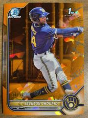 Jackson Chourio [Orange Sapphire] #BCP-79 Baseball Cards 2022 Bowman Chrome Prospects Prices