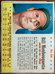 Bill Monbouquette [Hand Cut] #84 Baseball Cards 1963 Post Cereal Prices