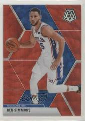 Ben Simmons [Red Wave] Basketball Cards 2019 Panini Mosaic Prices
