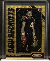 Bailey Zappe [Gold Vinyl] #NR-7 Football Cards 2022 Panini Prizm New Recruits Prices