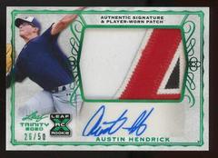 Austin Hendrick [Green] Baseball Cards 2020 Leaf Trinity Patch Autographs Prices