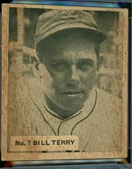 Bill Terry #7 Baseball Cards 1936 World Wide Gum Prices