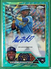 Andruw Monasterio [Aqua Wave] Baseball Cards 2023 Topps Chrome Update Autographs Prices
