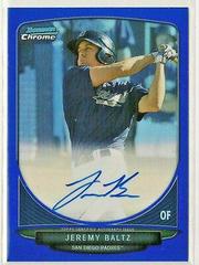 Jeremy Baltz [Blue Refractor] Baseball Cards 2013 Bowman Chrome Prospect Autograph Prices