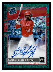 Randy Arozarena [Green Mojo] Baseball Cards 2020 Panini Donruss Optic Rated Rookies Signatures Prices