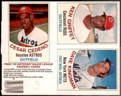 Cesar Cedeno, Dave Kingman, Ken Griffey [L Panel Hand Cut] Baseball Cards 1977 Hostess Prices