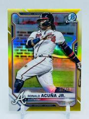 Ronald Acuna Jr. [Gold Refractor] Baseball Cards 2021 Bowman Chrome Prices
