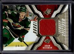 Adam Beckman [Gold Spectrum] #RJ-AD Hockey Cards 2021 SPx Rookie Jersey Prices