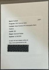 Desmond Ridder [Autograph Black Pandora] #202 Football Cards 2022 Panini Donruss Optic Prices