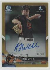 Alex Wells [Gold Refractor] #BCPA-AW Baseball Cards 2018 Bowman Chrome Prospects Autographs Prices
