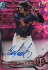 Carlos Aguiar #BSPA-CA Baseball Cards 2022 Bowman Chrome Sapphire Autographs Prices