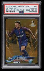 Neymar Jr [Running Gold Refractor] Soccer Cards 2017 Topps Chrome UEFA Champions League Prices