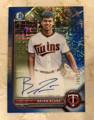 Bryan Acuna [Blue Refractor] #BMA-BA Baseball Cards 2022 Bowman Chrome Mega Box Mojo Autographs Prices