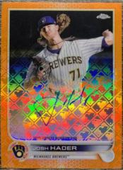 Josh Hader [Orange] #CA-JH Baseball Cards 2022 Topps Chrome Logofractor Autographs Prices