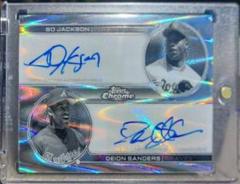 Deion Sanders, Bo Jackson [Black & White RayWave] Baseball Cards 2022 Topps Chrome Sonic Dual Autographs Prices