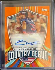 Cedric Mullins #CDA-CM Baseball Cards 2023 Topps World Classic Country Debut Autographs Prices