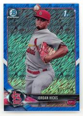Jordan Hicks [Blue Shimmer Refractor] #BCP-123 Baseball Cards 2018 Bowman Chrome Prospects Prices