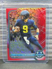 JJ McCarthy [Red Shimmer] #79 Football Cards 2021 Bowman University Prices