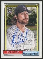 Ryan Vilade #72DB-RV Baseball Cards 2022 Topps Archives 1992 MLB Debut Autographs Prices