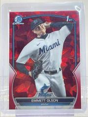 Emmett Olson [Red] #BDC-10 Baseball Cards 2023 Bowman Draft Chrome Prices