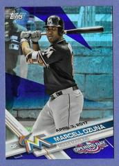 Marcell Ozuna [Rainbow Blue Foil] Baseball Cards 2017 Topps Opening Day Prices