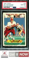 Joe Theismann Football Cards 1983 Topps Stickers Insert Prices