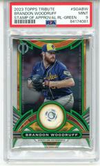 Brandon Woodruff [Green] #SOA-BW Baseball Cards 2023 Topps Tribute Stamp of Approval Relics Prices