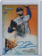 David Peterson [Orange Refractor] #BSRA-DP Baseball Cards 2021 Bowman Sterling Rookie Autographs Prices