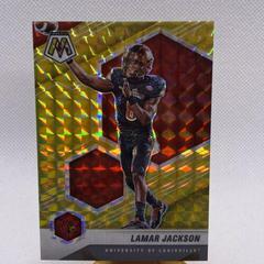 Lamar Jackson [Gold] #58 Football Cards 2022 Panini Mosaic Draft Picks Prices