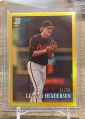 Gunnar Henderson [Chrome Prospect Gold] #112 Baseball Cards 2021 Bowman Heritage Prices