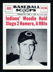Indians' Woodie Held Slugs 2 Homers #405 Baseball Cards 1961 NU Card Scoops Prices